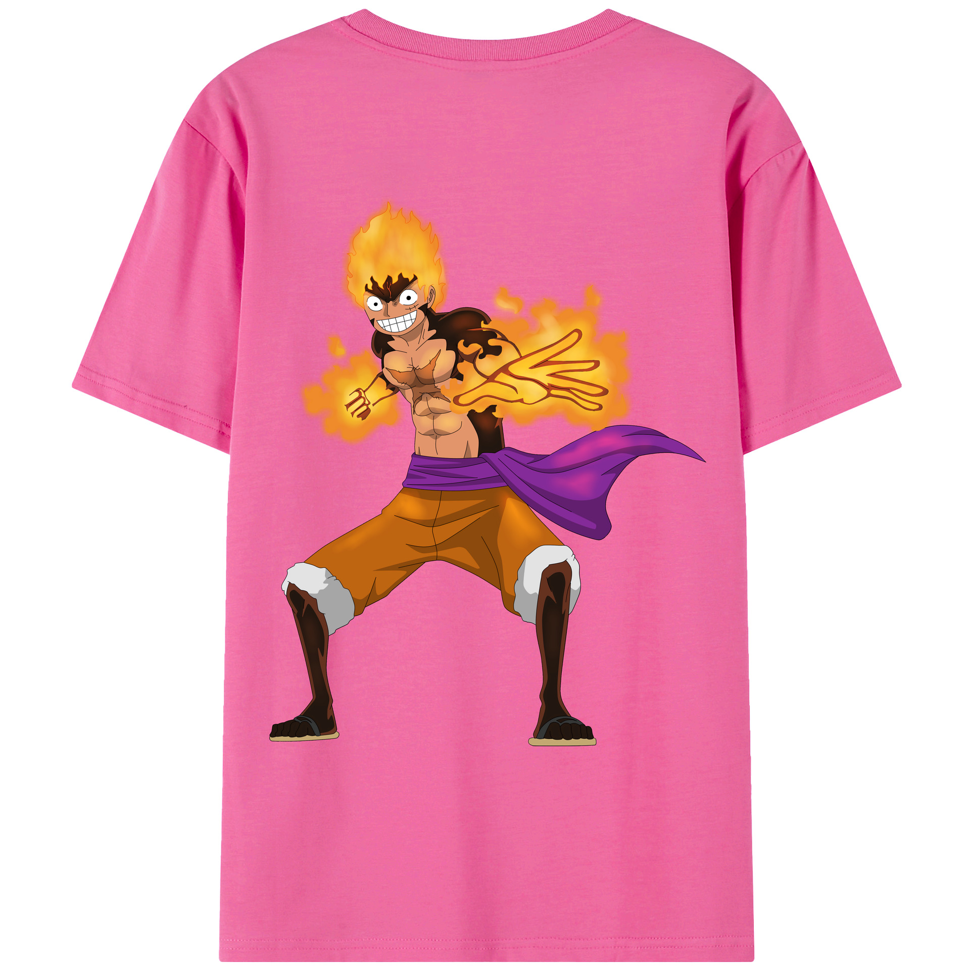 ワンピース モンキー・D・ルフィ ONE PIECE Monkey D. Luffy レディース半袖Tシャツ(バックプリント)